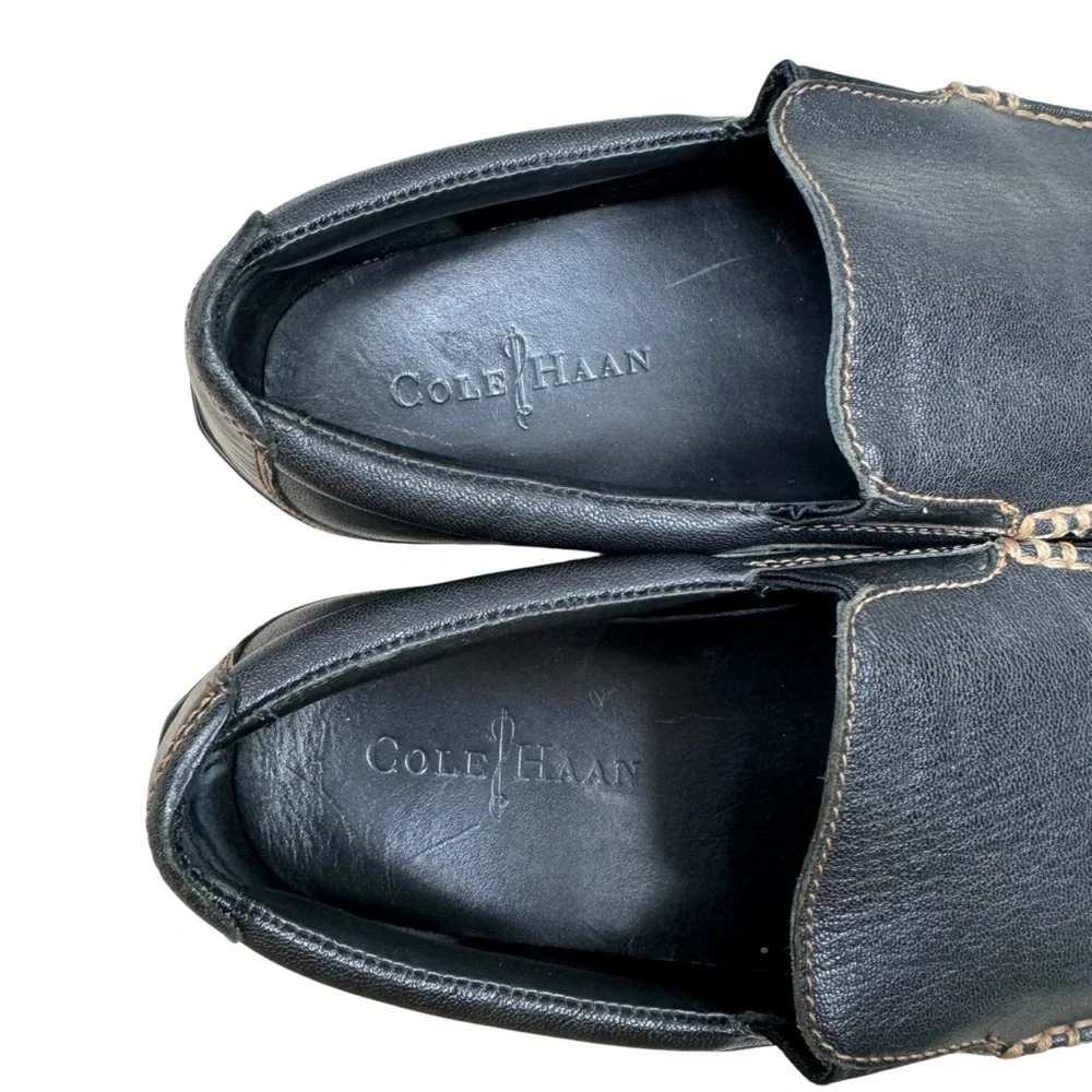 Cole Haan Tucker Venetian Loafers Men's Size 10 Black Leather Driving Shoes - Picture 6 of 13